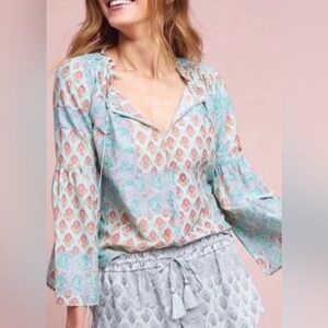 Anthropologie Lilka Sweetest Dreams Bell Sleeve Top Size Medium